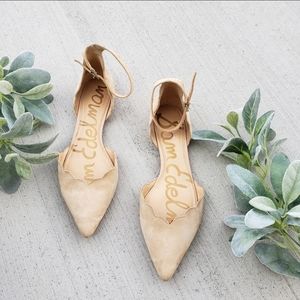Sam Edelman Beige Tan Rowan Suede D'orsay Flats
